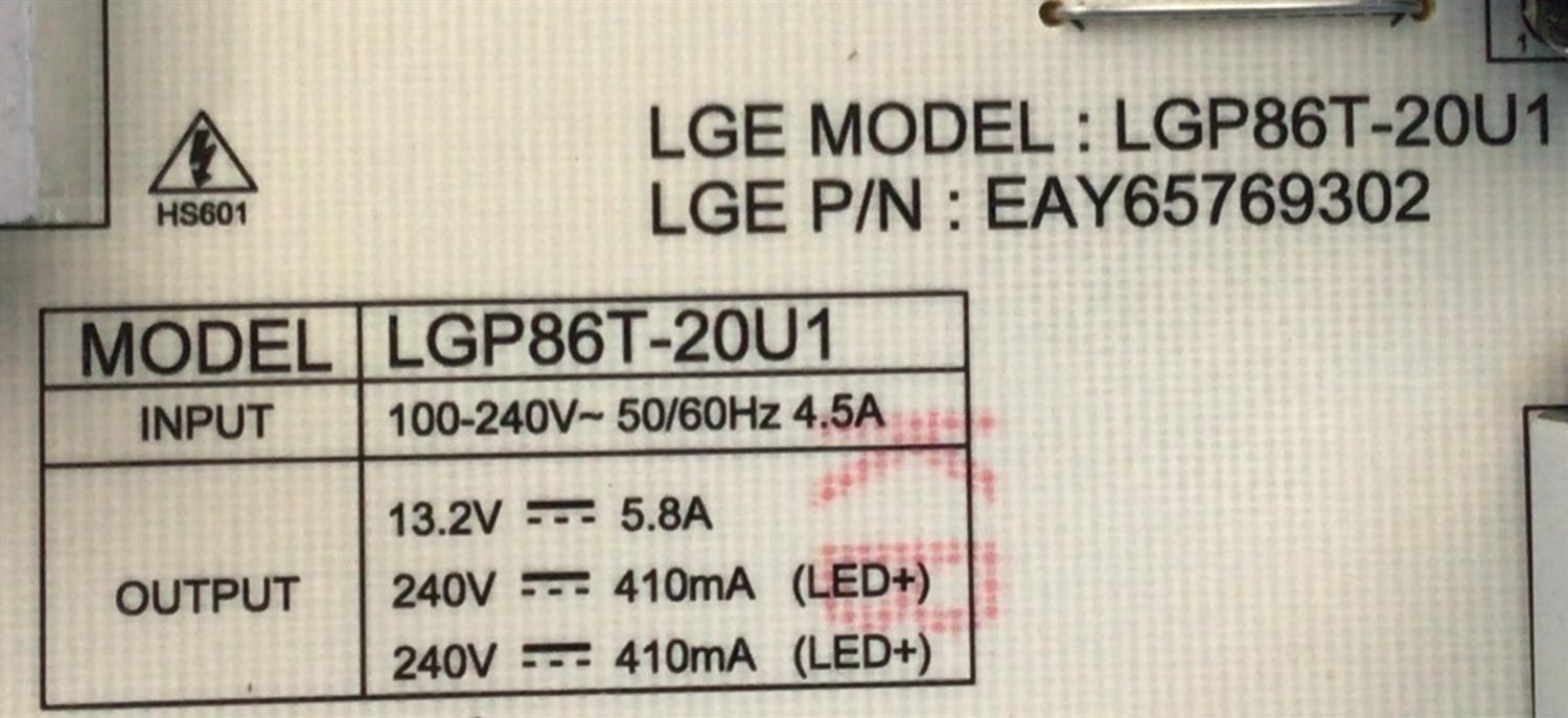 KIT DE TARJETAS PARA TV LG / MAIN EBT66708001 / EAX69120304 / FUENTE EAY65769302 / LGP86T-20U1 / EPCD28CA1B / 3PCR02660B / T-CON 6871L-5532D / 6870C-0748C / 5532D / PANEL NC860DQF-AAGR5 / MODELO 86UN9070AUD.BUSWLKR - Imagen 6